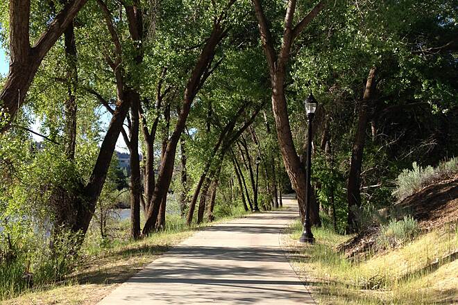 Cyclists on the paved Animas River Trail in Durango